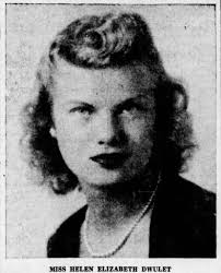HELEN DWULET ENGAGED TO FRANCIS J. "SONNY" MEYER Jr., OCT. OF 1946,  LAKEWOOD, NJ. THE MEYER/DWULET FAMILY OPENED OCEAN LANES IN DEC. OF 1959.  CLIPPING FROM THE APP.