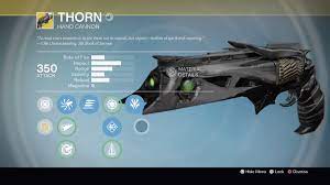 Beyond light&#x2019;s season of the Destiny Rise Of Iron Thorn Exotic Quest How To Get Year 3 Thorn Vg247