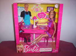 Vintage barbie kitchen furniture play set refrigerator, oven, sink 2 stools. 2012 Barbie Dinner Date Night Dining Room Date Dinner Barbie Barbie Playsets