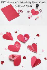 Friendship cards for kids to make. Diy Valentine S Friendship Heart Cards Kids Can Make At Home With Zan At Home With Zan