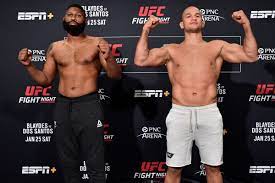 Find the latest ufc event schedule, watch information, fight cards, start times, and broadcast details. Ufc Fight Night 166 Start Time Who Is Fighting Tonight At Blaydes Vs Dos Santos In Raleigh Mmamania Com