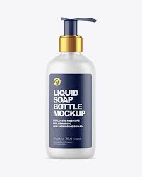 Frosted Liquid Soap Bottle With Pump Mockup In Bottle Mockups On Yellow Images Object Mockups