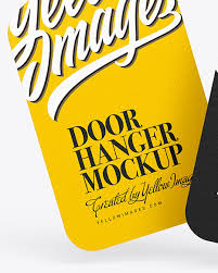 All free mockups include smart objects for easy edit. Two Door Hangers Mockup In Stationery Mockups On Yellow Images Object Mockups