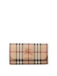 Replica burberry women vintage check leather long wallet black. Burberry Haymarket Check Snap Flap Wallet Wallets Purses 4060697