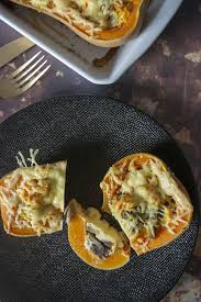 Courge Butternut Farcie Aux Champignons Recette Butternut Farcie Butternut Recette Butternut Four