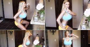 Sexiest Workout Ever Watch Fitness Coach Give Bum Tips While Brushing Her Teeth Daily Star