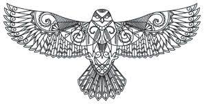 Bird With Wings Spread Tattoo Ascending Hawk Urban Threads Unique And Awesome Embroidery Designs Hawk Tattoo Hand Tattoos Tattoos