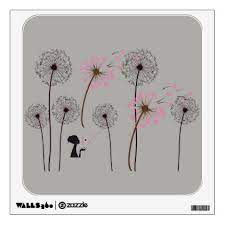 Dandelion Emoji Wall Sticker Zazzle Com Custom Wall Decals Custom Wall Decal Sticker Wall Art