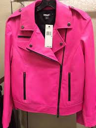 Dkny Pink Leather Jacket Leather Jacket Outfits Pink Leather Jacket Leather Jacket