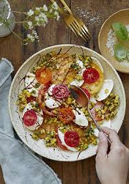 Assiette De Tomates Mais Mozzarella Reduction Balsamique A L Erable Trois Fois Par Jour Recipe Recipes Fresh Baked Pizza Easy Meals