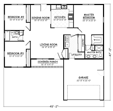 Explore 2, 2.5 & 3 bathroom, simple with garage & basement & more blueprints. Traditional Style House Plan 40677 With 3 Bed 2 Bath 2 Car Garage Garage House Plans House Floor Plans Bedroom Floor Plans