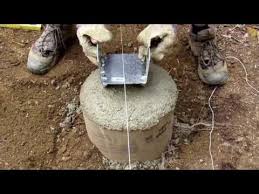 Adding Bracket On Concrete Footer Finishing Sonotube With 6x6 Bracket For Deck Youtube Deck Footings Building A Deck Diy Deck