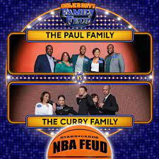 Celebrity family feud is an american television game show, based on family feud created by mark goodson.the series is produced by fremantle, with feudin' productions for the first season and triple threat productions for the subsequent seasons.it premiered on nbc on june 24, 2008, with al roker hosting, and was canceled in march 2009. Nba Family Feud Cp3 Steph Curry Et Al Star On Popular Gameshow