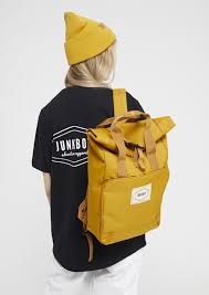 Mustard Unisex Twin Handle Roll Top Junkbox Rucksack College Etsy Top Backpacks Rucksack Mustard