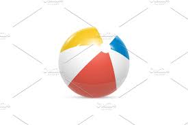 Beach Ball Isolated On White Business Illustration Business Card Logo Objects Design