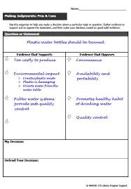 Sample Sheet Of Pros And Cons Writing Topics Essay Topics Organization
