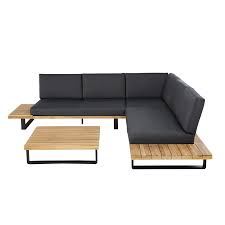 Salon De Jardin 4 5 Places En Aluminium Et Acacia Massif Bahamas Maisons Du Monde Furniture Outdoor Furniture Plans Aluminium Outdoor Furniture