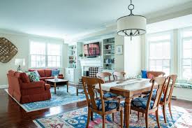 The dining room isn't a space you settle into for long periods of time, so it's an opportunity to use a strong color that is both elegant and dramatic. Living Room Design Hudson Oh Colonial Townhouse Eclectic Interiors
