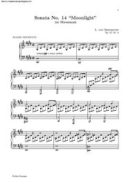 It was unusual to start with such a slow movement and end with such a fast one. Moonlight Sonata Free Sheet Music By Beethoven Pianoshelf