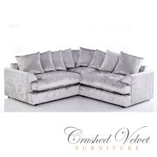 Jasper Large Crushed Velvet Corner Sofa Silver Crushed Velvet Furniture Velvet Corner Sofa Blue Corner Sofas Grey Sofa Bed