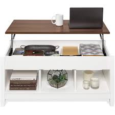 The end table consists of 1 open storage or shows space for photos, 1 fabric. Best Choice Products Wooden Lift Top Coffee Table Multifunctional Accent Furniture For Living Room Decor W Hidden Storage Display Shelves White Brown Buy Online In Cayman Islands At Cayman Desertcart Com Productid 64407292