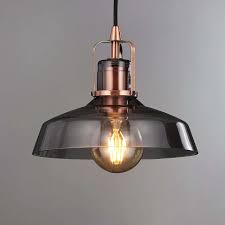 Suva Industrial 1 Light Pendant Smoked Glass Ceiling Fitting Ceiling Pendant Lights Glass Ceiling Pendant Ceiling Lights