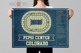 colorado avalanche pepsi center seating chart vintage hockey print