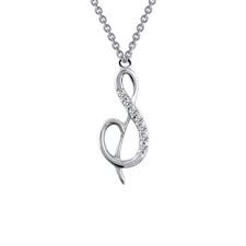 9n065clp18 Lafonn Initial S Pendant With Chain Initial Necklace Silver Earrings Studs Pendant
