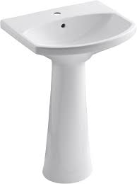 Amazon.com: Kohler K-2362-1-0 Lavabo de baño con pedestal de 1 orificio y  pedestal de 22 pulgadas con desbordamiento blanco : Herramientas y Mejoras  del Hogar