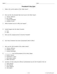 He was the 22 nd and 24 th s president. Presidents Day Quiz Grade 9 Free Printable Tests And Worksheets Helpteaching Com