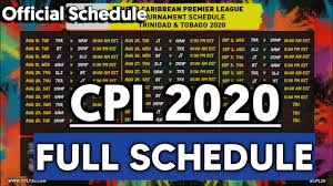 Find full details on schedule, venues, teams, timings, fixtures and all the other details from the cpl 2020. Caribbean Premier League 2020 Full Schedule Cpl 2020 Official Schedule Youtube
