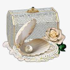 لؤلؤ صندوق روز شل أوراق خضراء mirror table decor home decor
