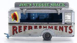 Toy Vintage Food Trailer Use To Display Side Window Functionality Food Trailer Vintage Recipes Food Truck
