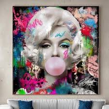 Buy Mask Marilyn Monroe Gang Urban TREBLE Canvas Art Print Box Framed  Picture Wall Hanging Online in India