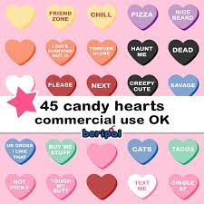 Commercial Use Valentine S Day Graphics 45 Hi Res Conversation Hearts Funny Candy Hearts Clip Art Printable Png Fi Heart Candy Heart Clip Art Heart Graphics
