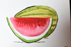 I Tried To Paint A Watermelon For My First Water Colour Any Tips Watercolor Watermelon color palette created by tganichka that consists #ad3838,#db6161,#f9f6f4,#75b855,#157241 colors. i tried to paint a watermelon for my first water colour any tips watercolor