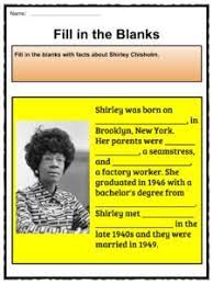 Shirley Chisholm Facts Worksheets Biography Of Life Career For Kids