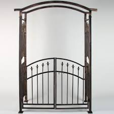 Outsunny arche de jardin arche à rosiers style fer forgé dim. Arche De Jardin Avec Portillon Bronze 207 X 140 X 50 Cm