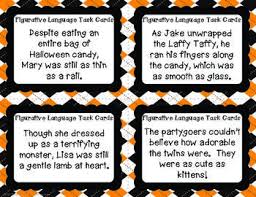 Free Halloween Simile And Metaphor Task Cards Mini Set Metaphor Task Cards Similes And Metaphors Task Cards