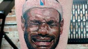 5:34 of lebron james complaining Man Takes His Disdain For Lebron James To The Next Level By Tattooing His Crying Face On His Leg Cnn