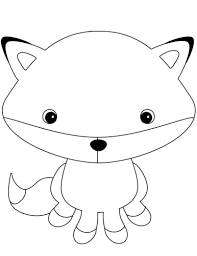 Cut fox baby coloring sheet clipart.rev fargelegging. 35 Free Fox Coloring Pages Printable