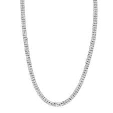 Ensuring we have a pendant for all occasions. Real Sterling Silver 2 Row Mens Diamond Tennis Necklace Genuine Diamonds 490356
