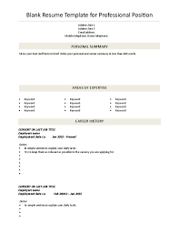 Blank Cv Template Professional Position Free Download