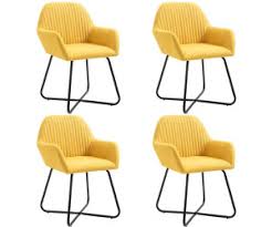 Wrought studio bowerville upholstered dining chair upholstery color: Vidaxl Dining Chairs In Yellow Fabric 4 Pieces Ab 222 99 Preisvergleich Bei Idealo De