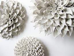 This set includes wall mounting hardware is included for these five separate pieces. Nice Idea For Wall Flower Sculpture For A Home Or Office Ceramic Wall Flowers Flower Sculptures Flower Wall Art