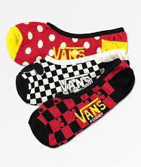 Disney X Vans Mickey Canoodle 90th 3 Pack No Show Socks Zumiez Vans Socks Vans Girls Socks And Leggings