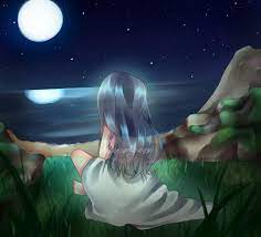 شبح جالس يطالع في القمر لاتسألوني عن الفكرة aillis anime draw drawing like4like paint painting follow painter kawaiianime kawaii kawaii an