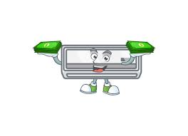 air conditioner cartoon character style