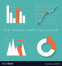 Set Of Flat Design Statistics Charts And Graphs