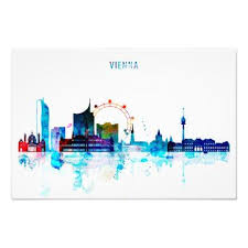 Vienna Skyline Austria Watercolor Art Photo Print Zazzle Com In 2021 Art Photo Prints Watercolor Art Skyline Drawing